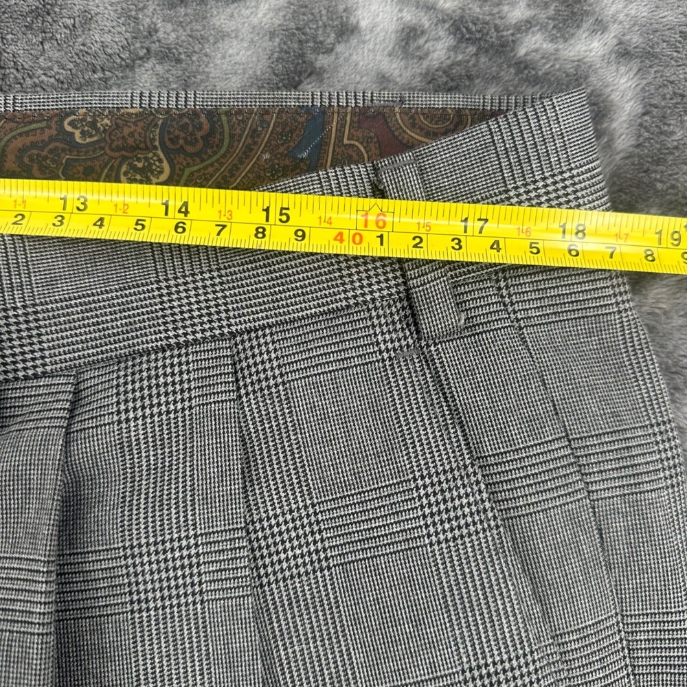 Lauren Ralph Lauren Mens Grey Glen Plaid Pleated Cuffed Dress Pants 36x30 - Picture 7 of 9